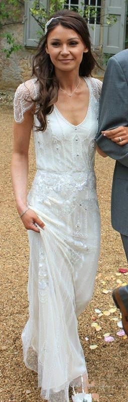 Luxus  Boho Brautkleid/ Hochzeitskleid Crystal Garden Flügelärmel Perlen
